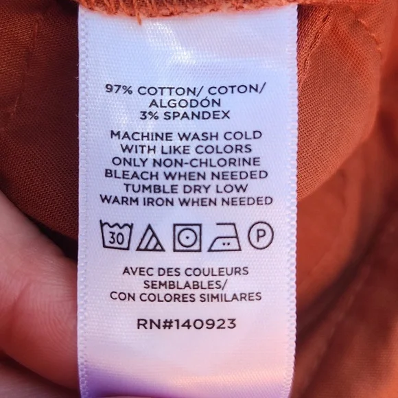 LOFT NWT The Monroe Slim Pants In Rust, 97% Cotton, Size 8 - Picture 7 of 8